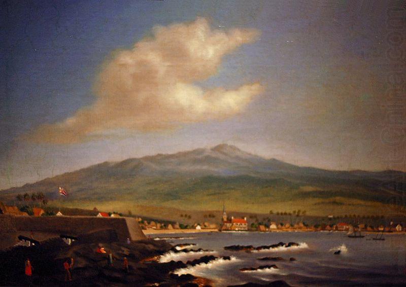 James Gay Sawkins Kailua-Kona with Hualalai, Hulihee Palace and Church china oil painting image